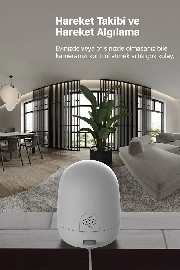 Ev Kamerası | 2K 3MP, WiFi, Mobil Kontrol, Sesli, 360° Ptz, Hareket Takip, İç Mekan Kamera